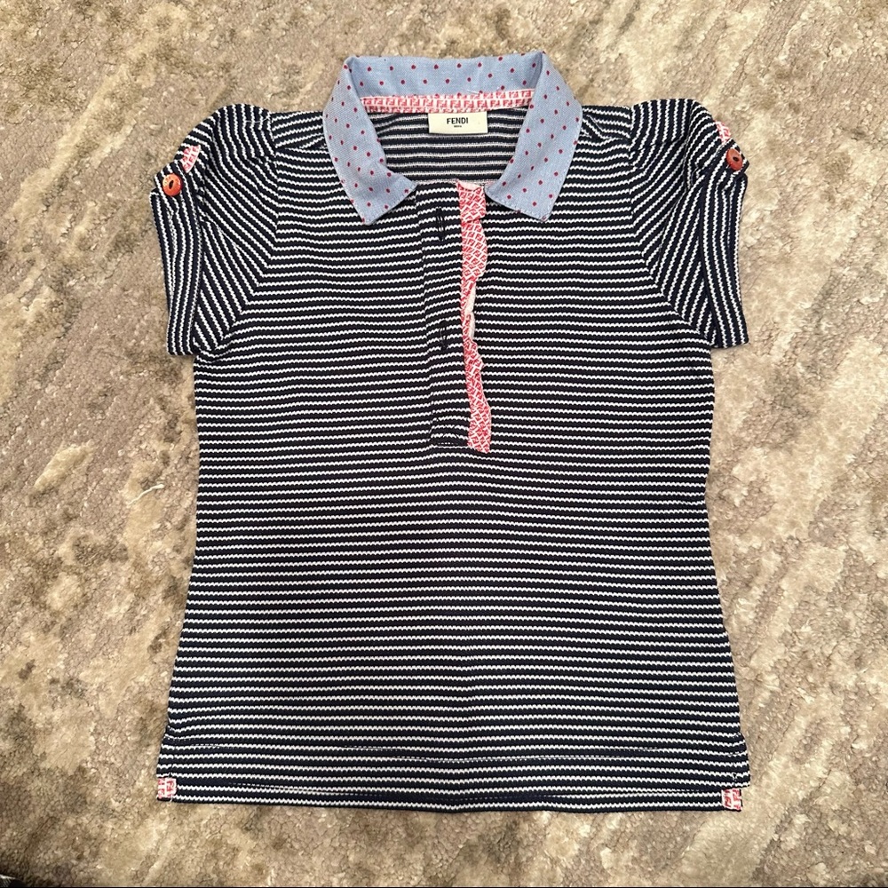 Fendi Toddler Girl Striped Polo Shirt